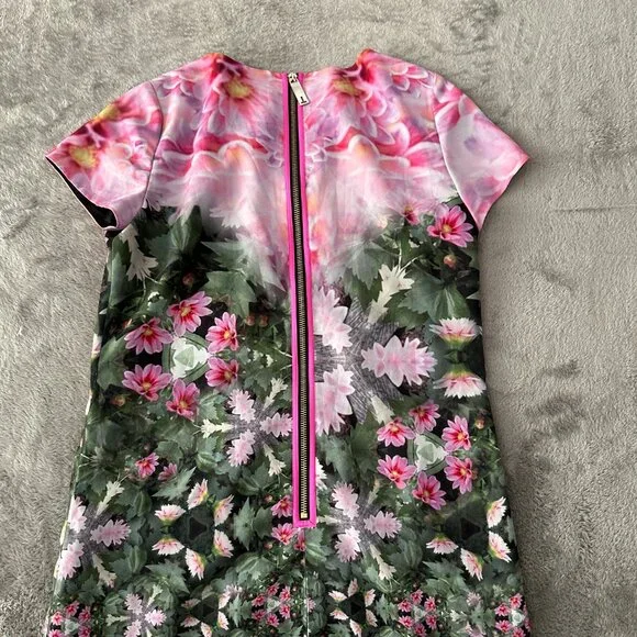 Ted Baker Windermere Floral Tunic Dress Short Sleeve Women's 1 SMALL 4 - Picture 5 of 5